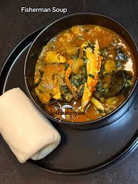 Fisherman soup, swallow with Beef 